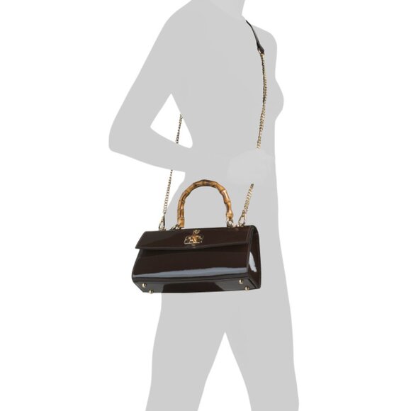 PRATESI Caffe Made In Italy Patent Leather Satchel - Picture 2 of 2
